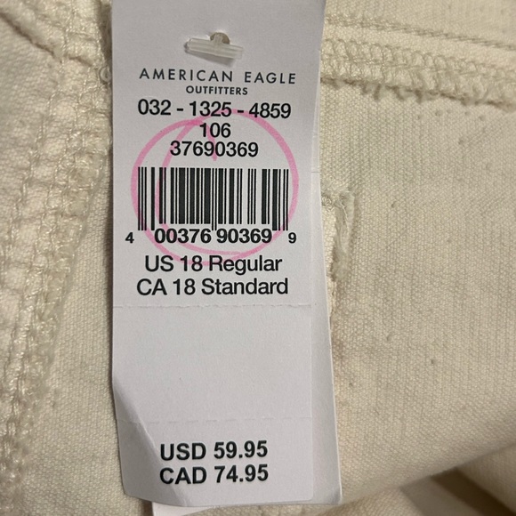 American Eagle Corduroy Flare Pants cream NWT size 18 - Picture 6 of 10